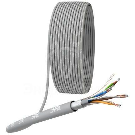 Кабель витая пара F/UTP кат.5E 4х2х24AWG solid CCA PVC Simple сер. (м) Эра Б0044440