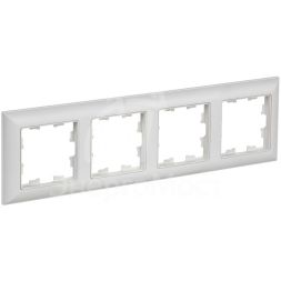Рамка 4-м BRITE РУ-4-БрАБ арктич. бел./бел. IEK BR-M42-12-K91