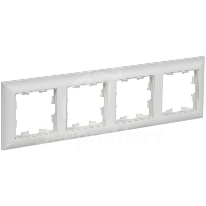 Рамка 4-м BRITE РУ-4-БрАБ арктич. бел./бел. IEK BR-M42-12-K91