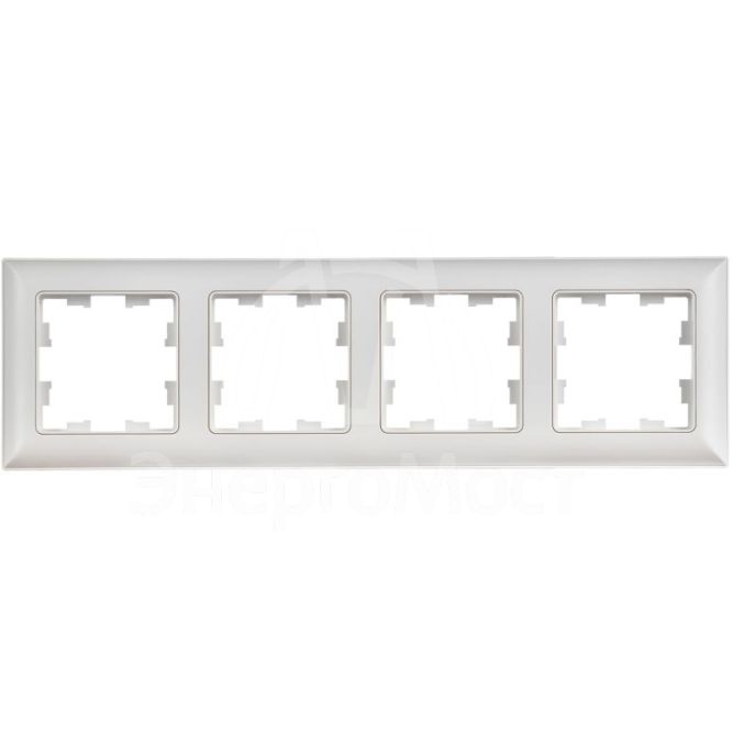 Рамка 4-м BRITE РУ-4-БрАБ арктич. бел./бел. IEK BR-M42-12-K91