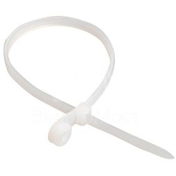 Хомут кабельный 3.5х100 нейл. бел. с отвер. для креп. ХОК (уп.100шт) IEK UHH40-4-100-100