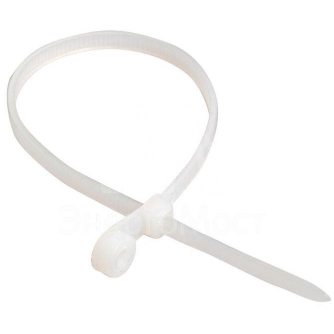 Хомут кабельный 3.5х100 нейл. бел. с отвер. для креп. ХОК (уп.100шт) IEK UHH40-4-100-100