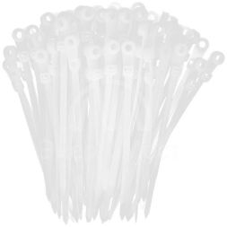 Хомут кабельный 3.5х100 нейл. бел. с отвер. для креп. ХОК (уп.100шт) IEK UHH40-4-100-100