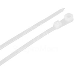 Хомут кабельный 3.5х100 нейл. бел. с отвер. для креп. ХОК (уп.100шт) IEK UHH40-4-100-100