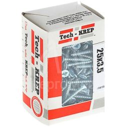 Шуруп универсальный 3.5х25 цинк. с потайной головкой (уп.200шт) коробка Tech-Krep 102170