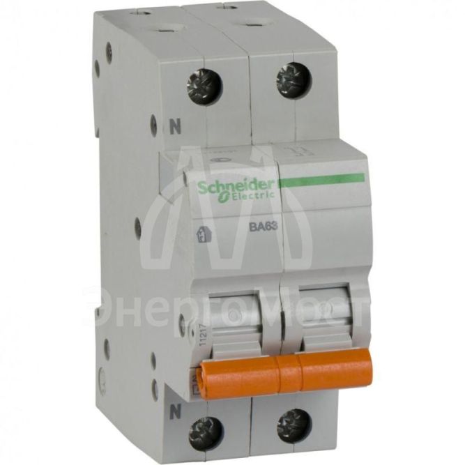 Выключатель автоматический модульный 2п (1P+N) C 40А 4.5кА BA63 Домовой SchE 11217