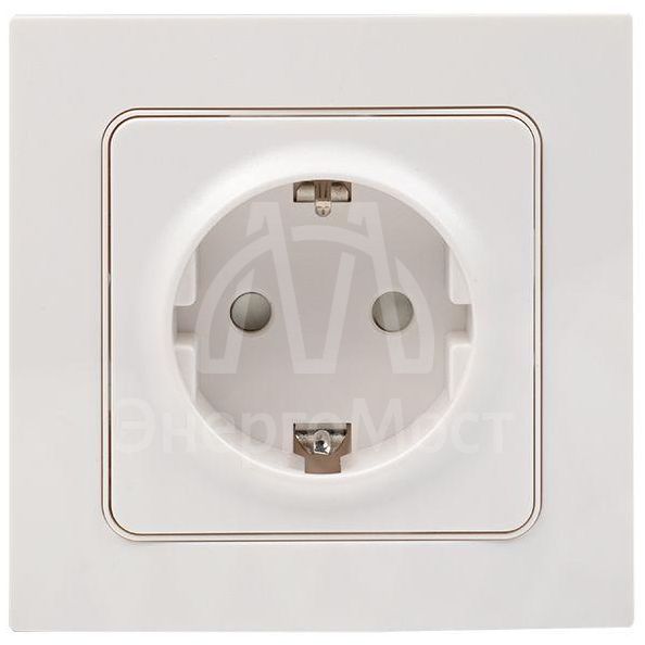 Розетка 1-м СП Стокгольм 16А IP20 с заземл. защ. шторки бел. PROxima EKF EXR16-028-10