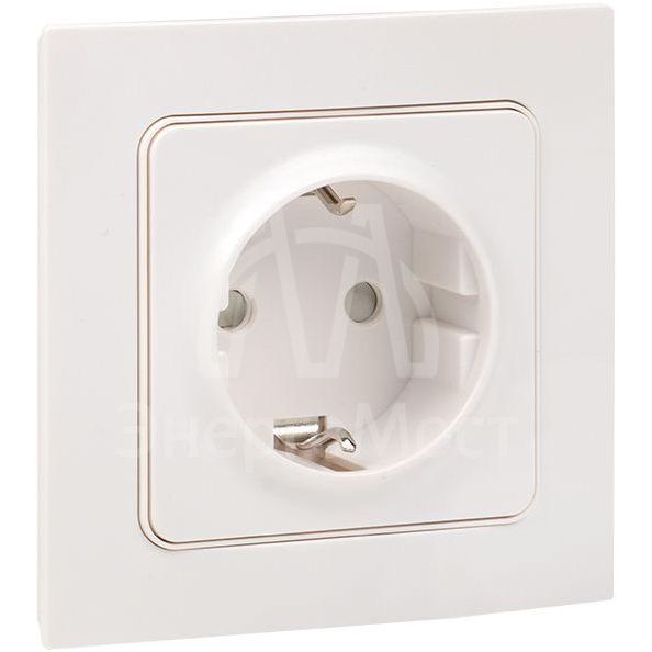 Розетка 1-м СП Стокгольм 16А IP20 с заземл. защ. шторки бел. PROxima EKF EXR16-028-10