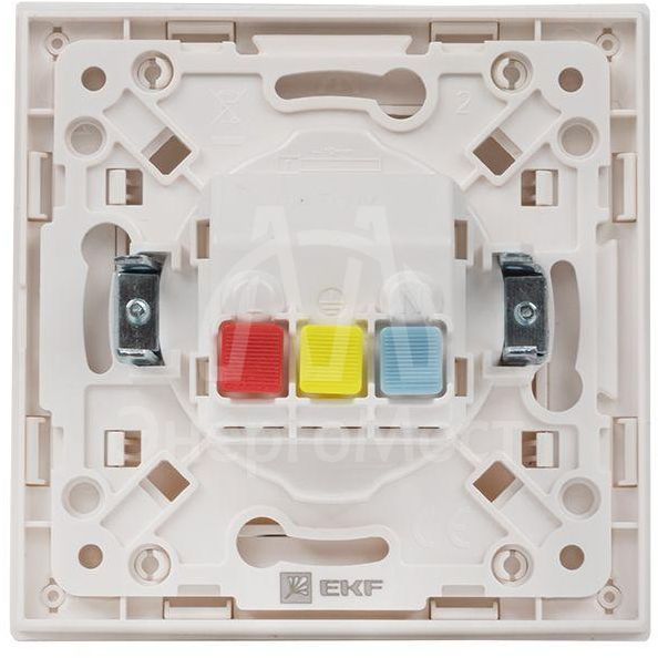 Розетка 1-м СП Стокгольм 16А IP20 с заземл. защ. шторки бел. PROxima EKF EXR16-028-10