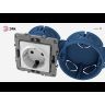 Розетка 1-м СП Эра12 12-2011-01 16А IP20 16AX 250В 2P+E Schuko без монтаж. лапок винт бел. Эра Б0029234