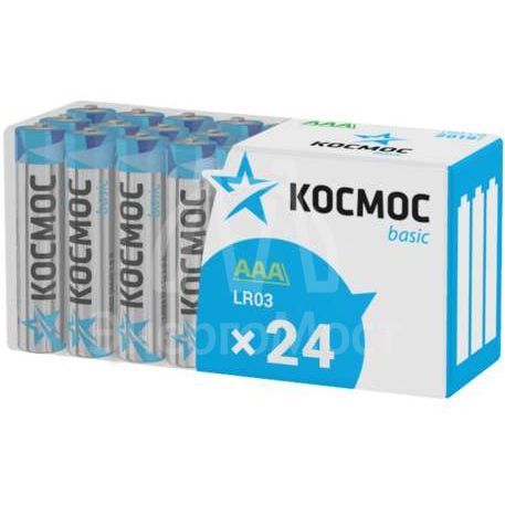 Элемент питания алкалиновый LR03 пласт. бокс (уп.24шт) Космос KOCLR03_24BOX