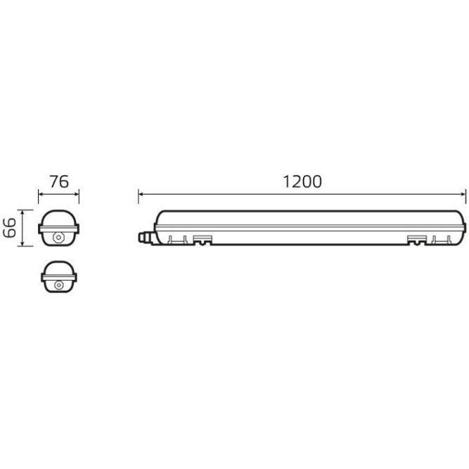 Светильник светодиодный Elementary 36Вт 6500К IP65 2880лм 1200х76х66мм ДСП линейный матов. рассеив. GAUSS 864225336