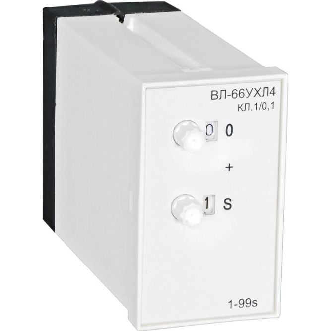 Реле времени ВЛ-66 УХЛ4 110/220В 0.1-9.9с задержка на вкл. ток контактов исполнит. реле 4А 1НО+1НЗ A8011-76912196