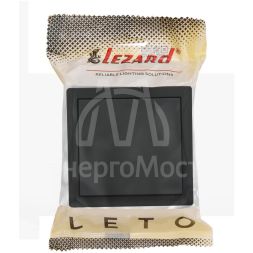Выключатель 1-клав. LETO черн. бархат LEZARD 752-4200-100
