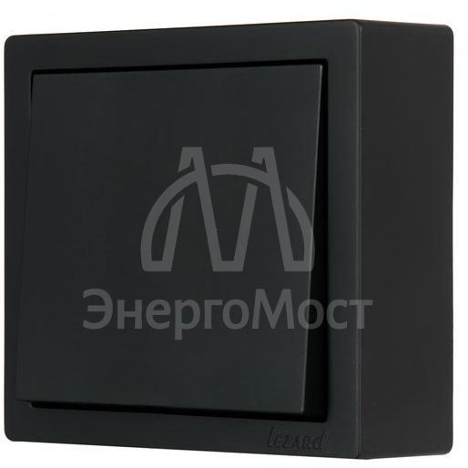 Выключатель 1-клав. LETO черн. бархат LEZARD 752-4200-100