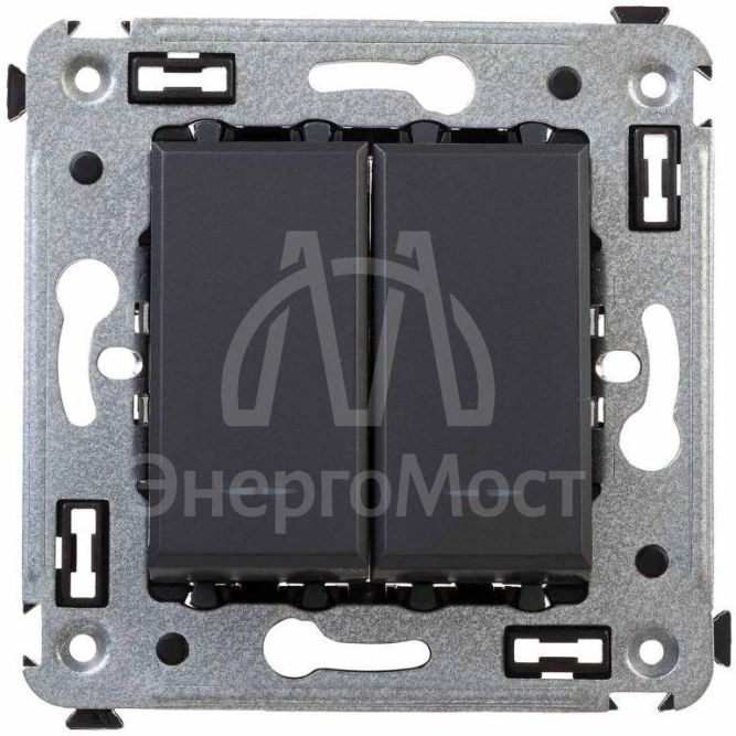 Выключатель 2-кл. СП Avanti &amp;quot;Черный матовый&amp;quot; DKC 4412104