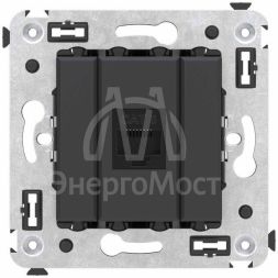 Розетка компьютерная 1-м СП Avanti &amp;quot;Черный матовый&amp;quot; RJ45 кат.6 без шторок механизм DKC 4412693