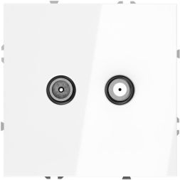 Розетка телевизионная оконечная TV + SAT 2-м СП S70 механизм бел. глянцевый Voltum VLS060401