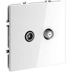 Розетка телевизионная оконечная TV + SAT 2-м СП S70 механизм бел. глянцевый Voltum VLS060401