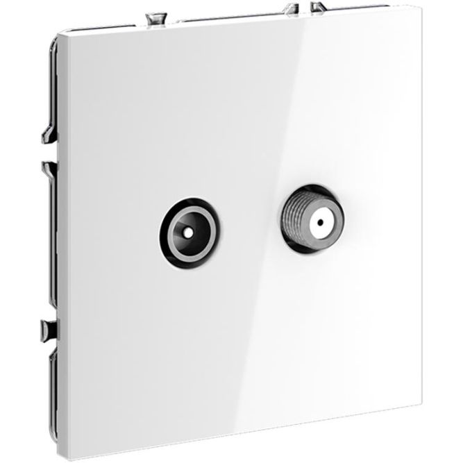 Розетка телевизионная оконечная TV + SAT 2-м СП S70 механизм бел. глянцевый Voltum VLS060401