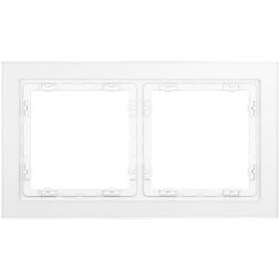 Рамка 2-м S70 стеклян. бел. матов. Voltum VLS110202