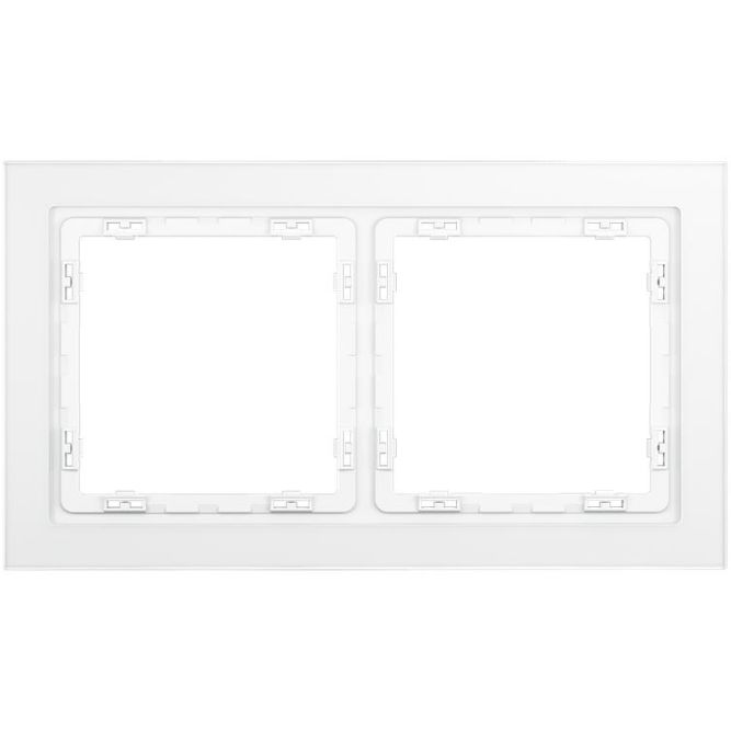 Рамка 2-м S70 стеклян. бел. матов. Voltum VLS110202