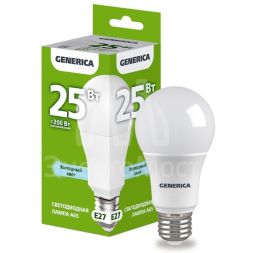 Лампа светодиодная A65 25Вт грушевидная 6500К E27 230В GENERICA LL-A65-25-230-65-E27-G