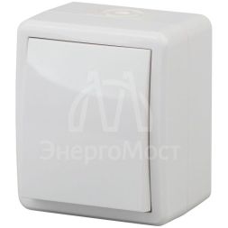 Переключатель 1-кл. ОП Эра Эксперт 10А IP54 11-1403-01 250В 10AX бел. Эра Б0020673