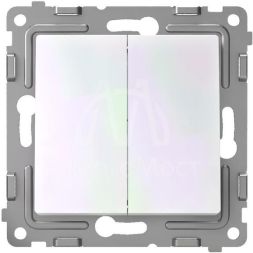 Выключатель 2-кл. СП Pixel 10А IP20 механизм перламутр. TOKOV ELECTRIC TKE-PX-V2-C04