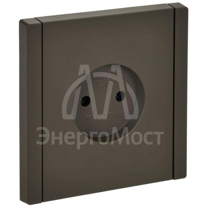 Розетка 1-м СП FORTE&amp;amp;PIANO FP318 10А без заземл. без защ. шторок винт. крепл. сер. IEK FP-R10-10-K03