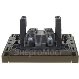 Розетка 1-м СП FORTE&PIANO FP318 10А без заземл. без защ. шторок винт. крепл. сер. IEK FP-R10-10-K03