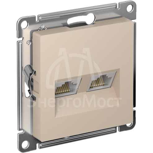 Розетка компьютерная 2-м AtlasDesign RJ45+RJ45 кат.5E механизм песочн. SE ATN001285