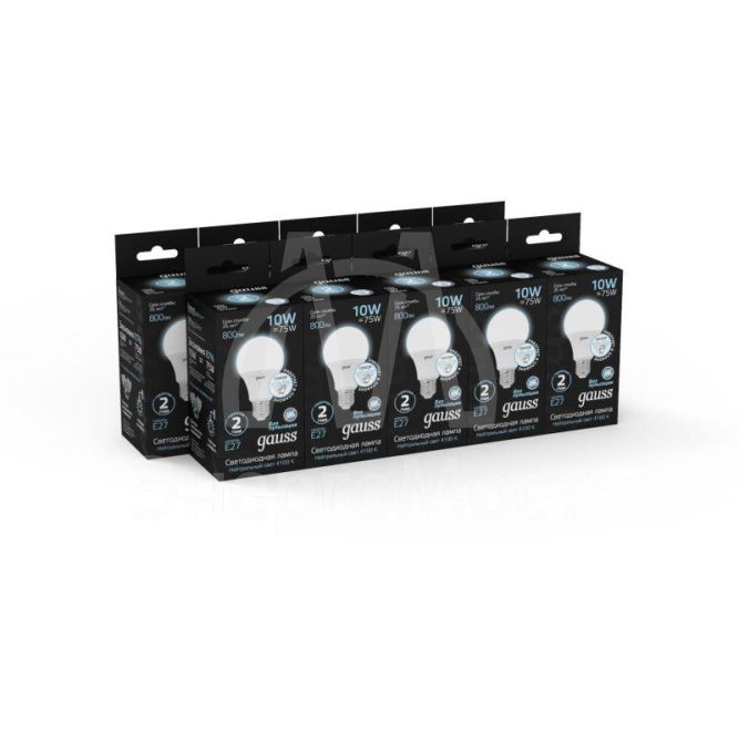 Лампа светодиодная Black 10Вт A60 грушевидная 4100К нейтр. бел. E27 800лм с датчиком движения GAUSS 102502210-M