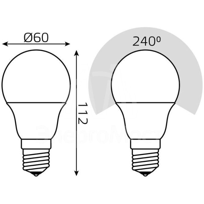 Лампа светодиодная Black 10Вт A60 грушевидная 4100К нейтр. бел. E27 800лм с датчиком движения GAUSS 102502210-M