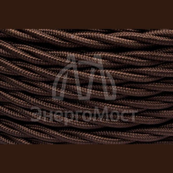 Провод ретро 2х1.5 глянец корич. (уп.50м). Bironi B1-424-072-50