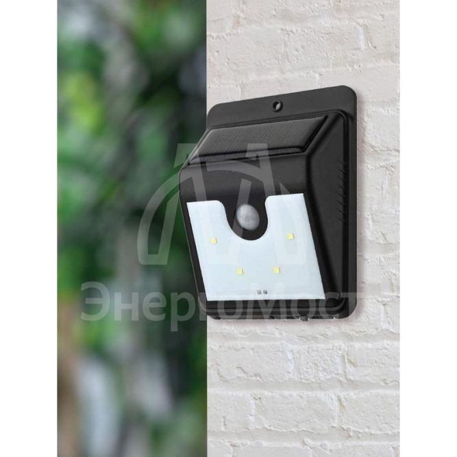 Светильник светодиодный 4SMD уличный на солнечн. батарее с датчиком движения 3м аккум. 3.7В 800мА.ч 18650 литиевый саморезы для крепления (в компл.) КОСМОС KOC_SOL106