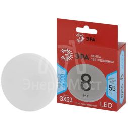 Лампа светодиодная RED LINE LED GX-8W-840-GX53 R 8Вт GX таблетка 4000К нейтр. бел. GX53 Эра Б0052657