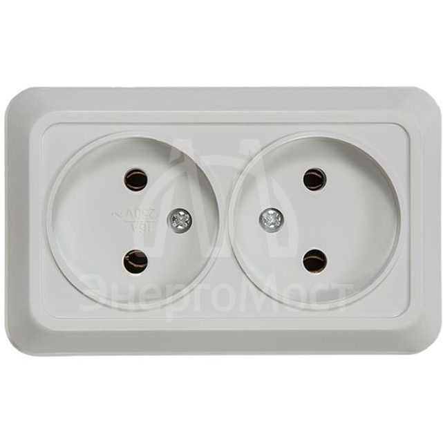 Розетка 2-м BOLLETO накл. 7102 бел. ASD / IN HOME 4680005959822