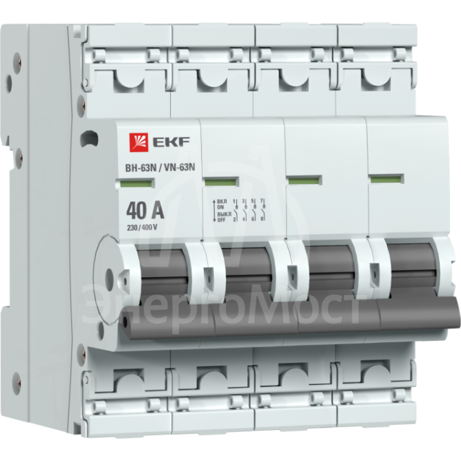 Выключатель нагрузки 4п 40А ВН-63N PROxima EKF S63440