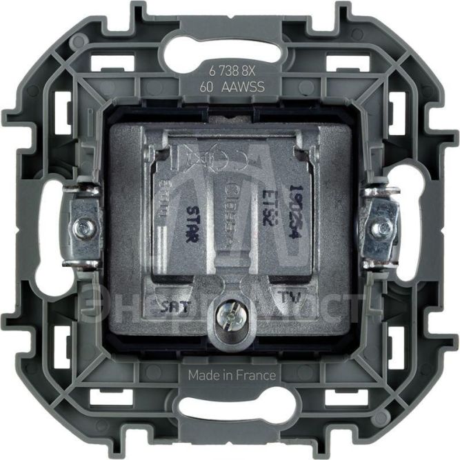 Розетка телевизионная TV/SAT Inspiria с топологией &amp;quot;звезда&amp;quot; механизм бел. Leg 673880