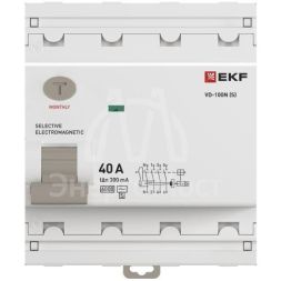 Выключатель дифференциального тока 4п 40А 300мА тип AC 6кА ВД-100N (S) электромех. PROxima EKF E1046MS40300