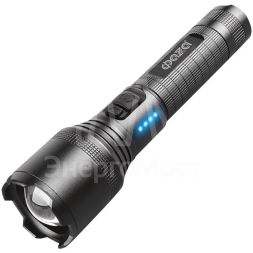 Фонарь аккумуляторный AccuF1-L15WZ-ti 15Вт XHP60 800Лм Li-ion 18650 3.7В 1200мАч (5режимов; с функцией ZOOM; кабель USB-Type-C в комплекте) титан. IPX4 ФАZА 5050419