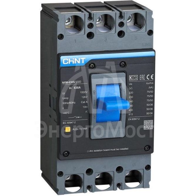 Выключатель автоматический 3п 500А 50кА NXM-630S (R) CHINT 131374