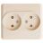 Розетка 2-м СП Этюд 16А IP20 без заземл. крем. SchE PC16-005K