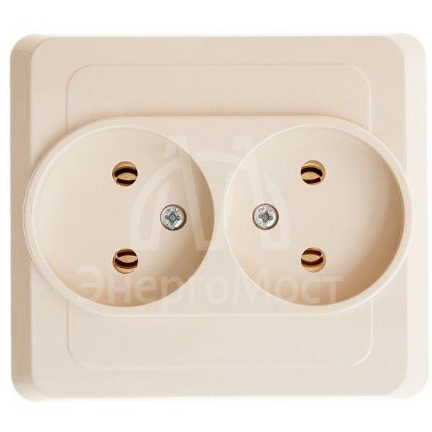 Розетка 2-м СП Этюд 16А IP20 без заземл. крем. SchE PC16-005K