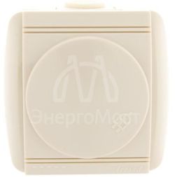 Розетка 1-м ОП Ната с защ. крышкой керам. с заземл. крем. LEZARD 710-0300-123