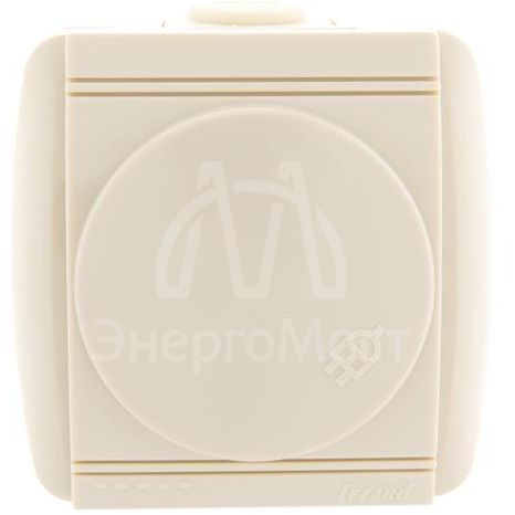 Розетка 1-м ОП Ната с защ. крышкой керам. с заземл. крем. LEZARD 710-0300-123