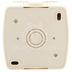 Розетка 1-м ОП Ната с защ. крышкой керам. с заземл. крем. LEZARD 710-0300-123