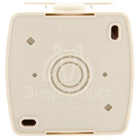 Розетка 1-м ОП Ната с защ. крышкой керам. с заземл. крем. LEZARD 710-0300-123