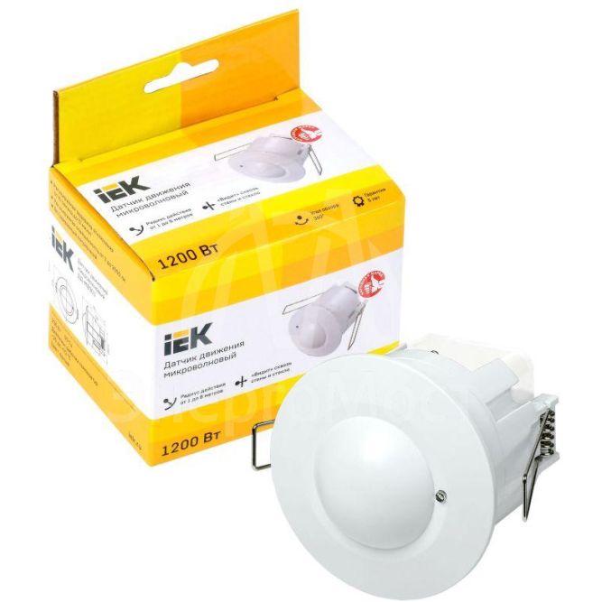 Детектор движения ДД-МВ 301 1200Вт 360град. 8М IP20 бел. IEK LDD11-301MB-1200-001